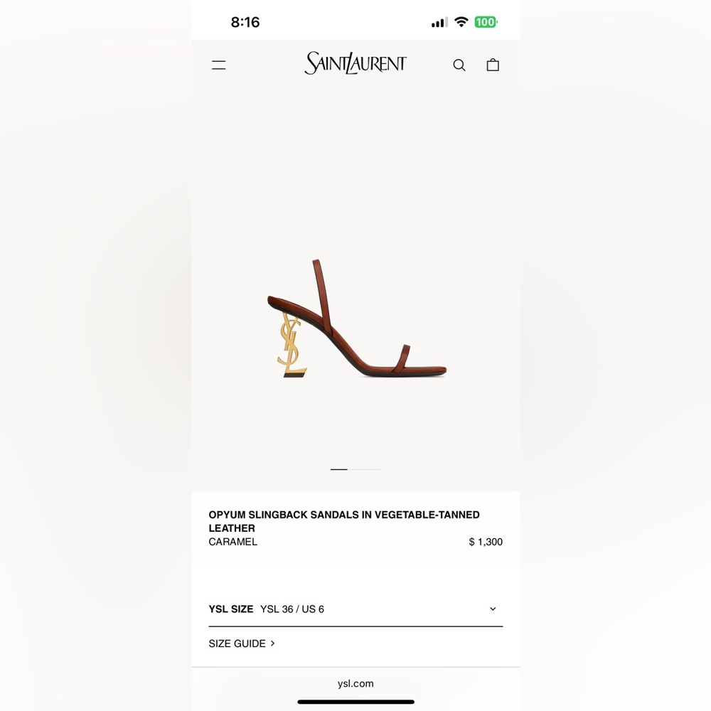 Saint Laurent
Opyum Leather YSL-Heel Slide Sandals